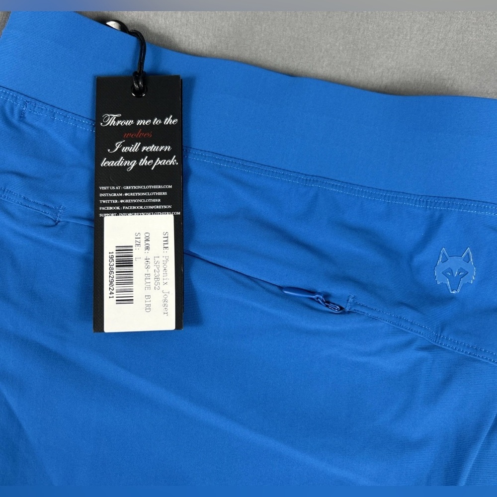 Greyson Womens Pants Joggers Phoenix Large Blue Bird Nylon Spandex - Picture 2 of 6